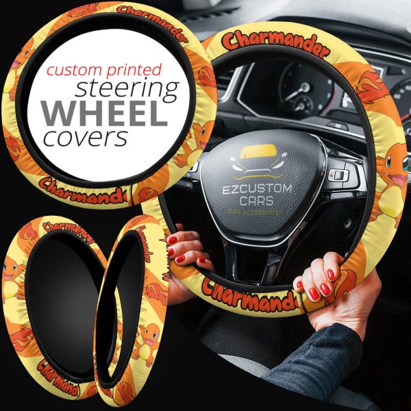 charmander pokemon anime steering wheel cover fqmxh