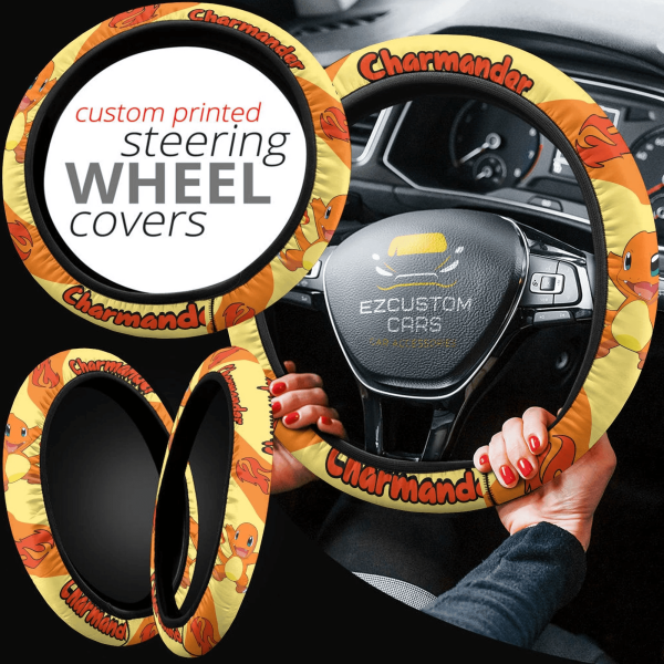 charmander pokemon anime steering wheel cover fx7yk