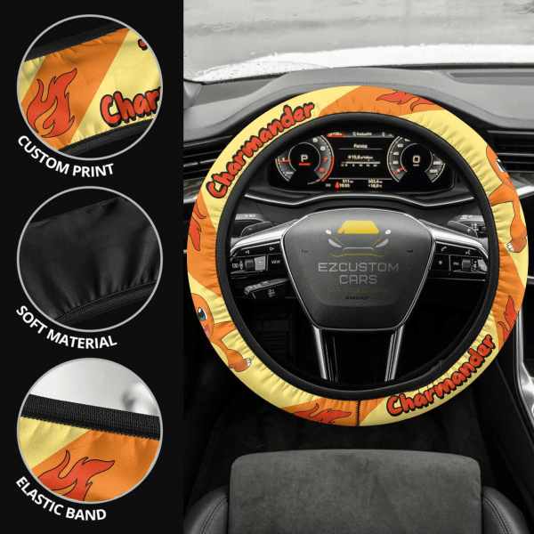 charmander pokemon anime steering wheel cover qdvnt