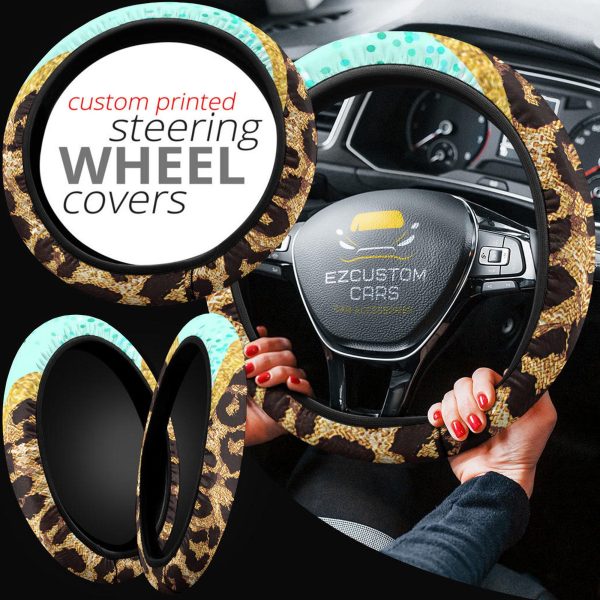 cheetah skin anime steering wheel cover custom cheetah car accessories gxd53
