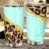 Cheetah Skin Car Tumbler Cup Custom Cheetah Car Accessories