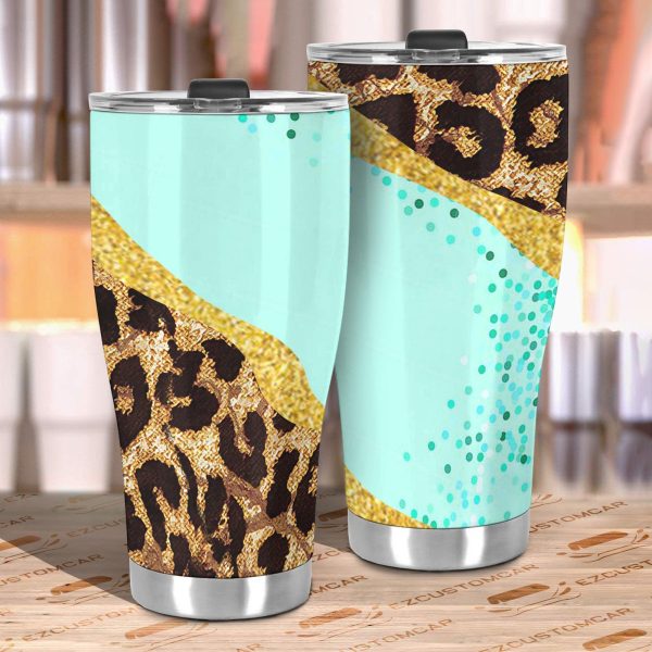 cheetah skin car tumbler cup custom cheetah car accessories lp4tk