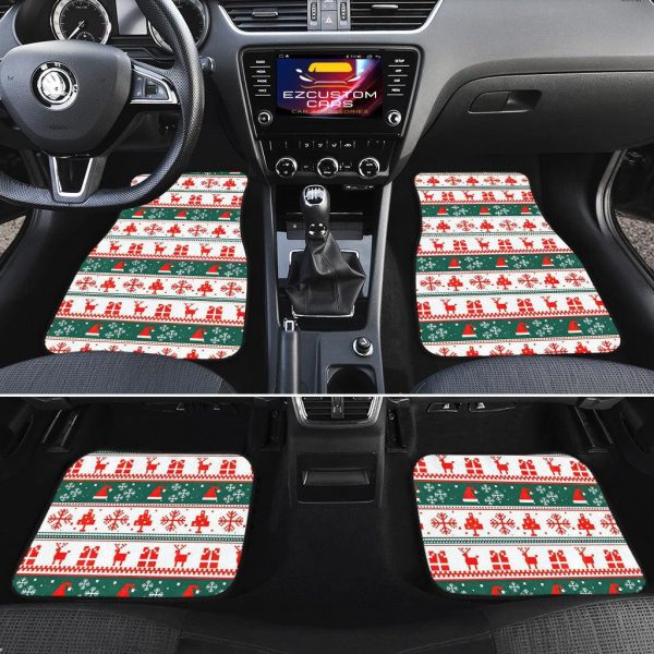 christmas car accessories custom car floor mats knitted christmas pattern 84n5s