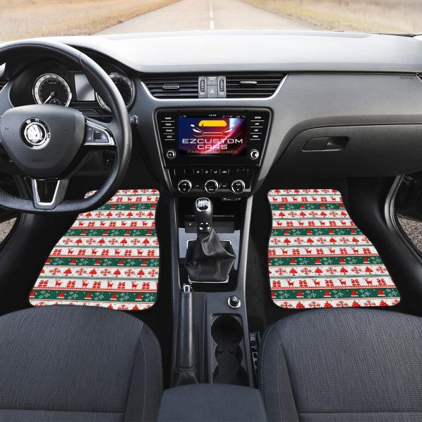 christmas car accessories custom car floor mats knitted christmas pattern ortfw