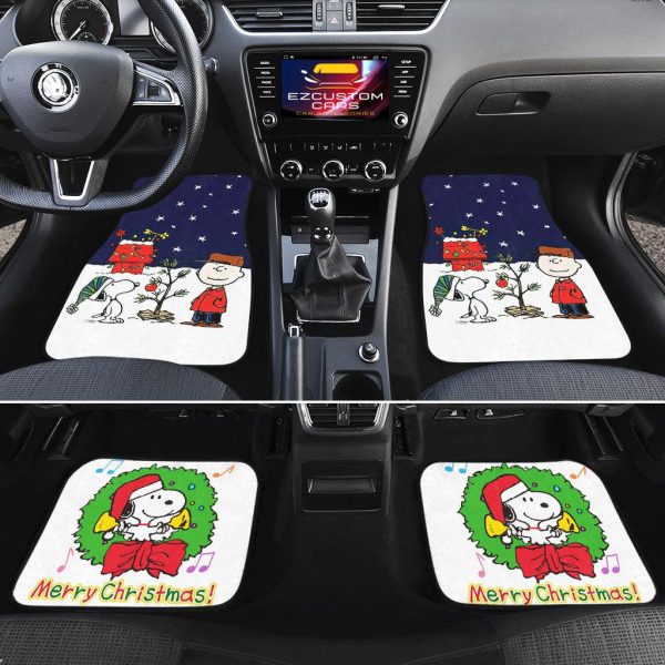 christmas car accessories custom car floor mats snoppy love okm2z