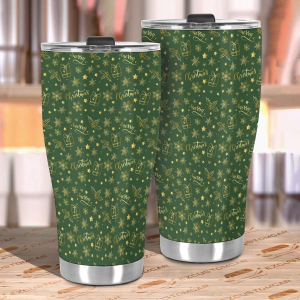 christmas car accessories custom car tumblers cup christmas pattern blue wnn2w