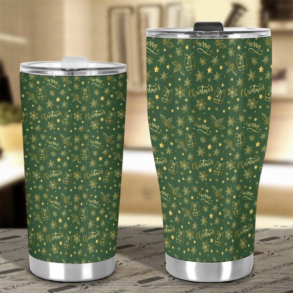 christmas car accessories custom car tumblers cup christmas pattern blue xlxad