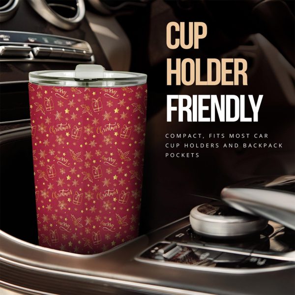 Christmas Car Accessories Custom Car Tumblers Cup Christmas Pattern Red