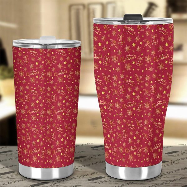 christmas car accessories custom car tumblers cup christmas pattern red i518x