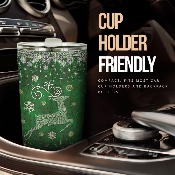 christmas car accessories custom car tumblers cup christmas reindeer blue cif3i