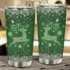 Christmas Car Accessories Custom Car Tumblers Cup Christmas Reindeer Blue