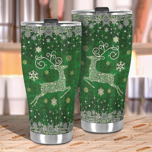 christmas car accessories custom car tumblers cup christmas reindeer blue hydpe