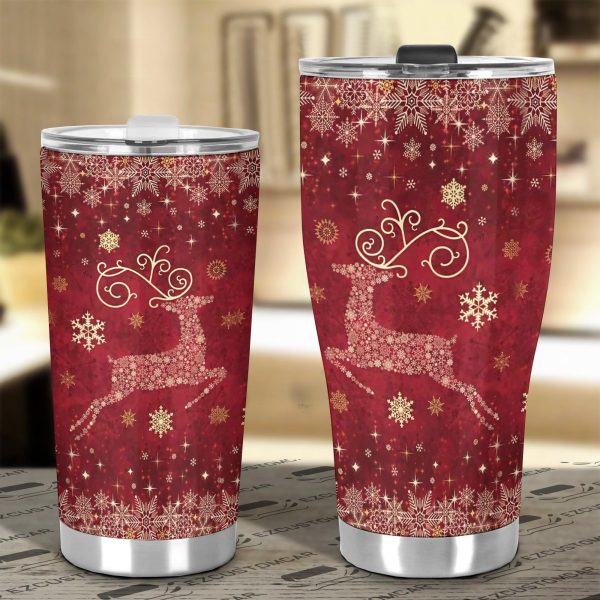 christmas car accessories custom car tumblers cup christmas reindeer red o96tz