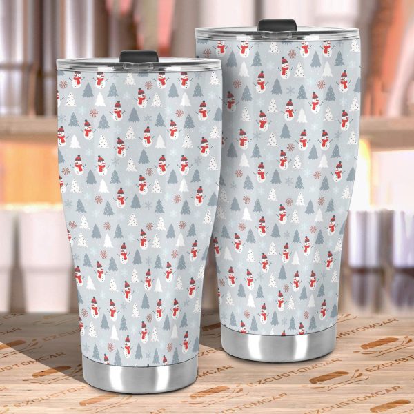 christmas car accessories custom car tumblers cup christmas snowmen pattern 32nzz