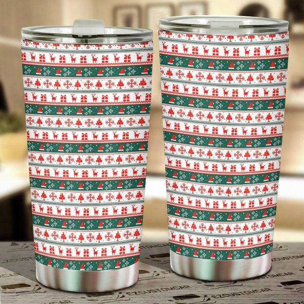 Christmas Car Accessories Custom Car Tumblers Cup Christmas Snowmen Pattern