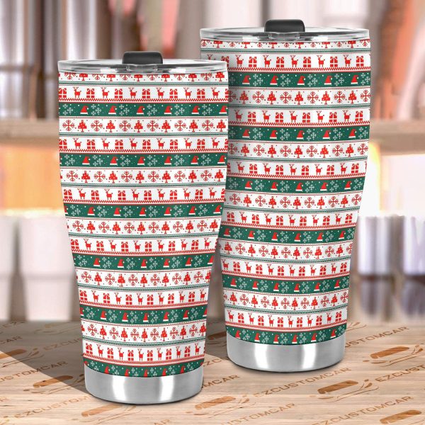 christmas car accessories custom car tumblers cup knitted christmas pattern htz1t