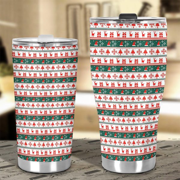 christmas car accessories custom car tumblers cup knitted christmas pattern x1ym8