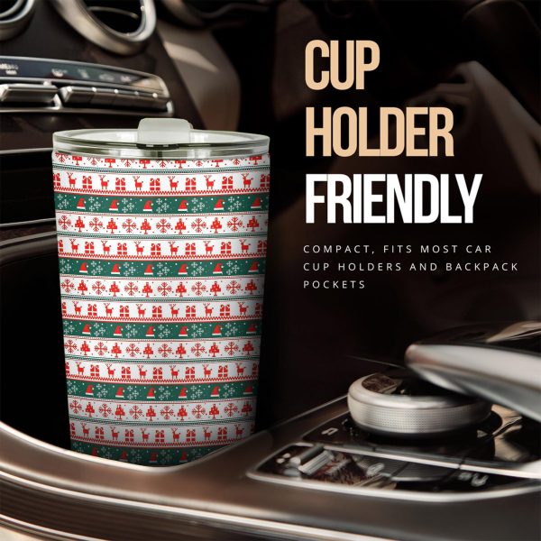 christmas car accessories custom car tumblers cup knitted christmas pattern xuwoy