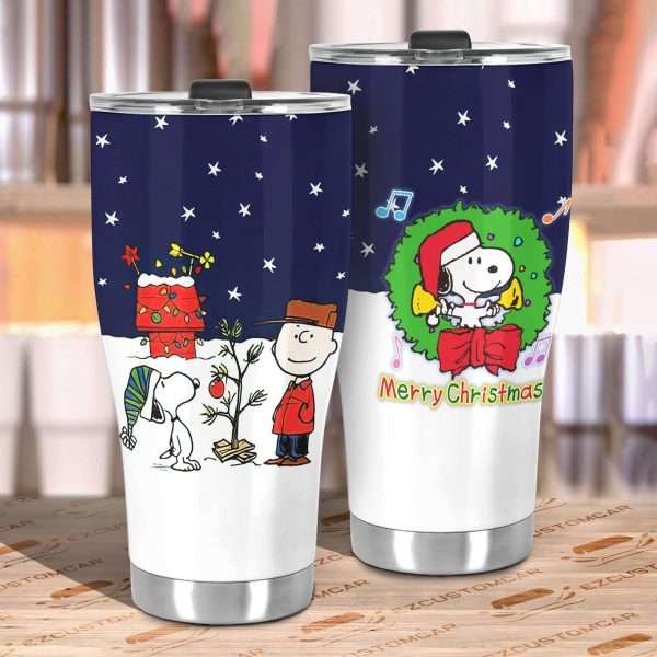 christmas car accessories custom car tumblers cup snoppy love g3kw1