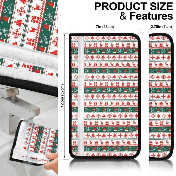 christmas car accessories custom seat belt covers knitted christmas pattern 7exwe