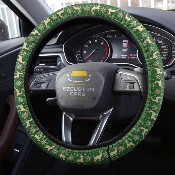 christmas car accessories steering wheel cover christmas deer pattern apfbx