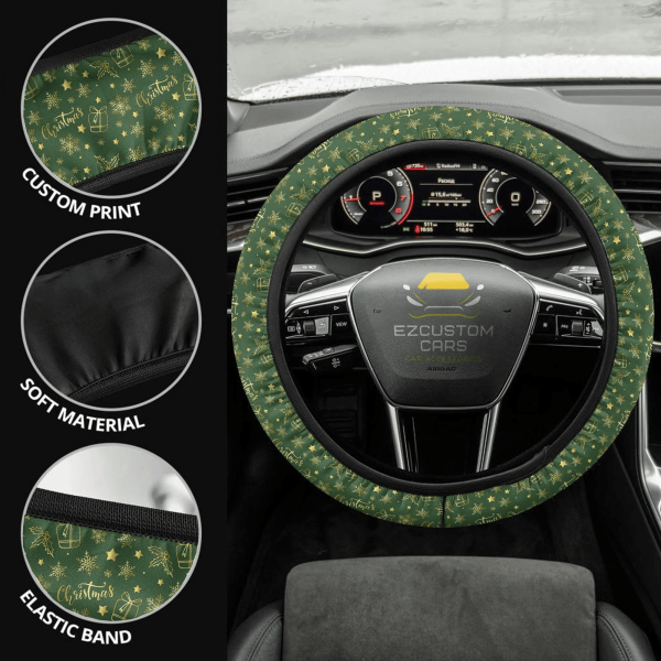 christmas car accessories steering wheel cover christmas pattern blue d4tcv