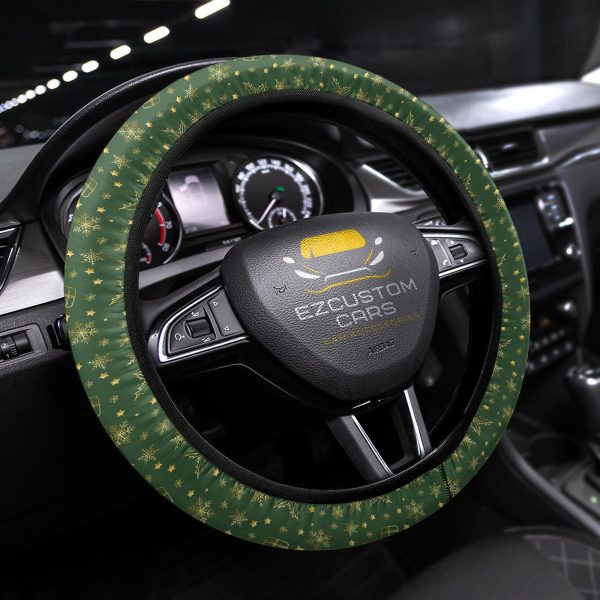 Christmas Car Accessories Steering Wheel Cover Christmas Pattern Blue Christmas Car Accessories Steering Wheel Cover Christmas Pattern Blue