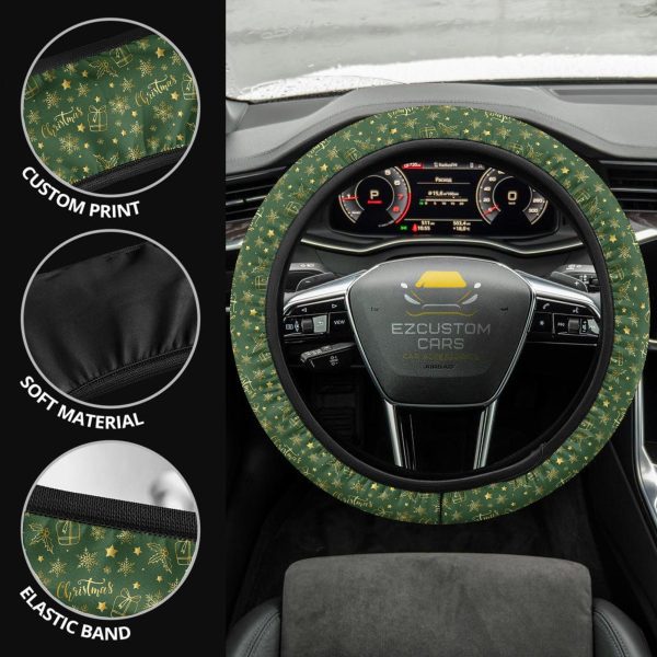 christmas car accessories steering wheel cover christmas pattern blue uvezh