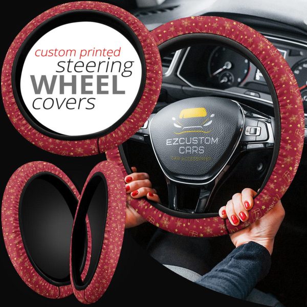 christmas car accessories steering wheel cover christmas pattern red 0g8qm