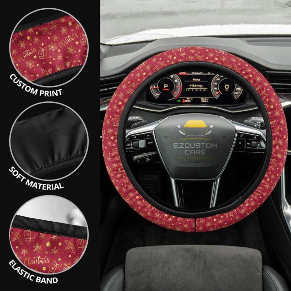 christmas car accessories steering wheel cover christmas pattern red bnzr9