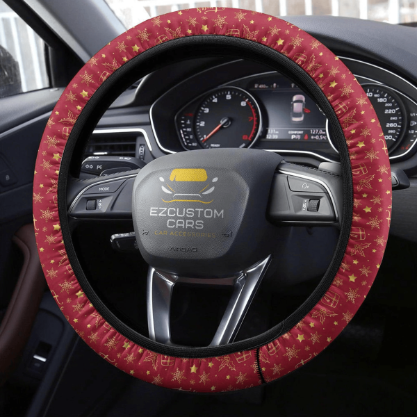 christmas car accessories steering wheel cover christmas pattern red xtyvc
