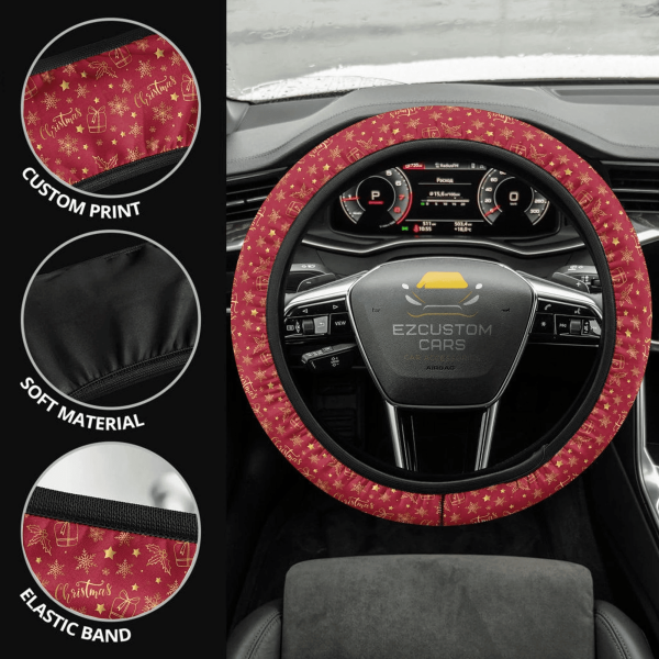 christmas car accessories steering wheel cover christmas pattern red zhvro