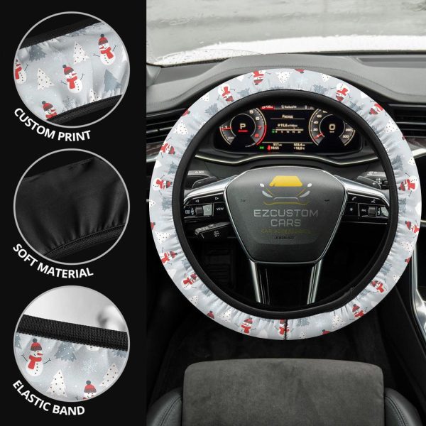 christmas car accessories steering wheel cover christmas snowmen pattern 6zxzk