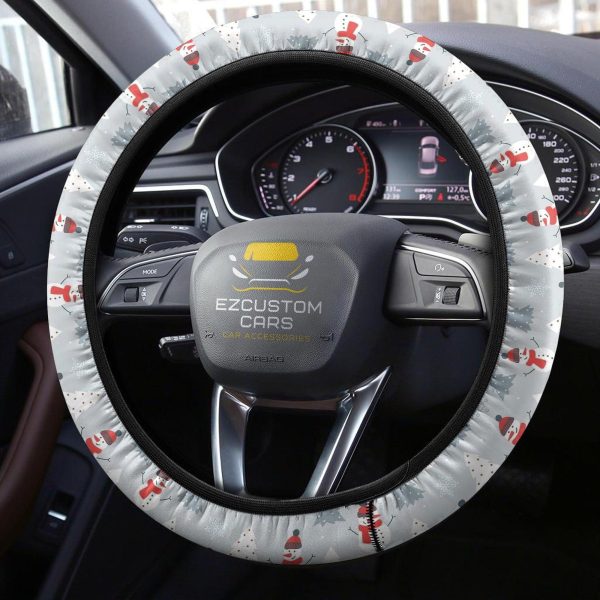christmas car accessories steering wheel cover christmas snowmen pattern 9an4q
