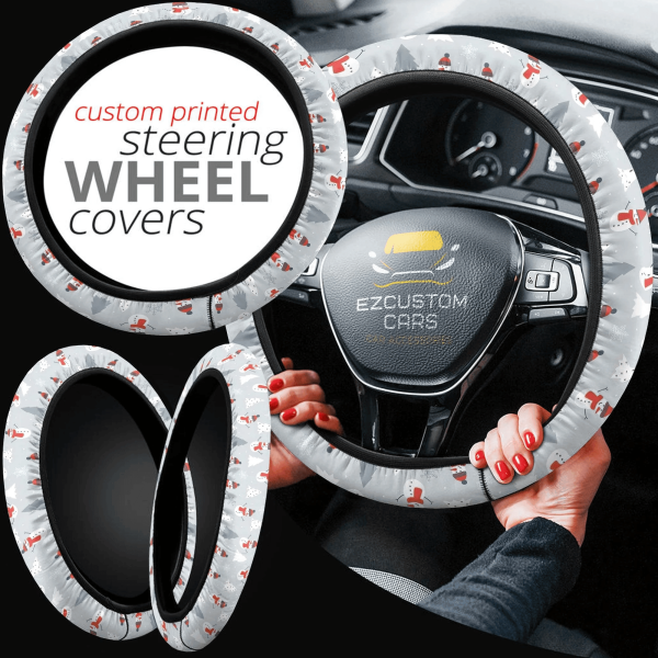 christmas car accessories steering wheel cover christmas snowmen pattern niof5