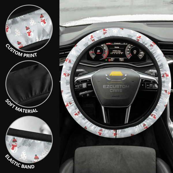 christmas car accessories steering wheel cover christmas snowmen pattern zew4h