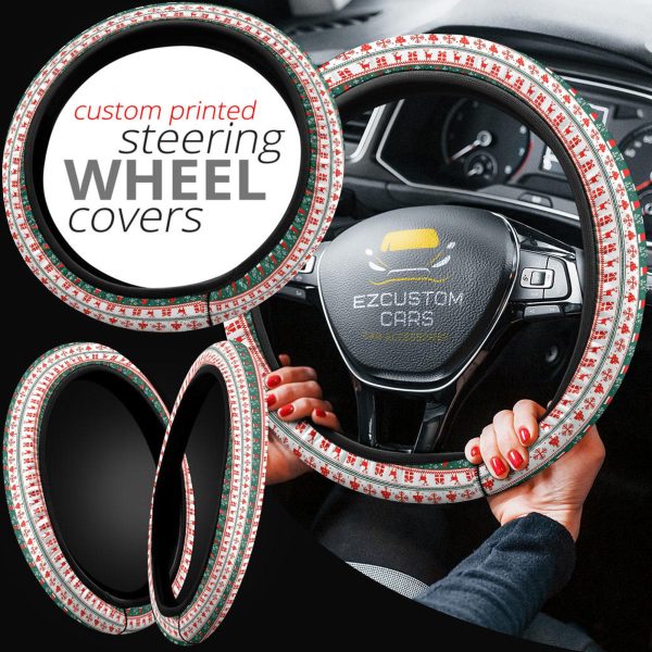 christmas car accessories steering wheel cover knitted christmas pattern 6qdyp