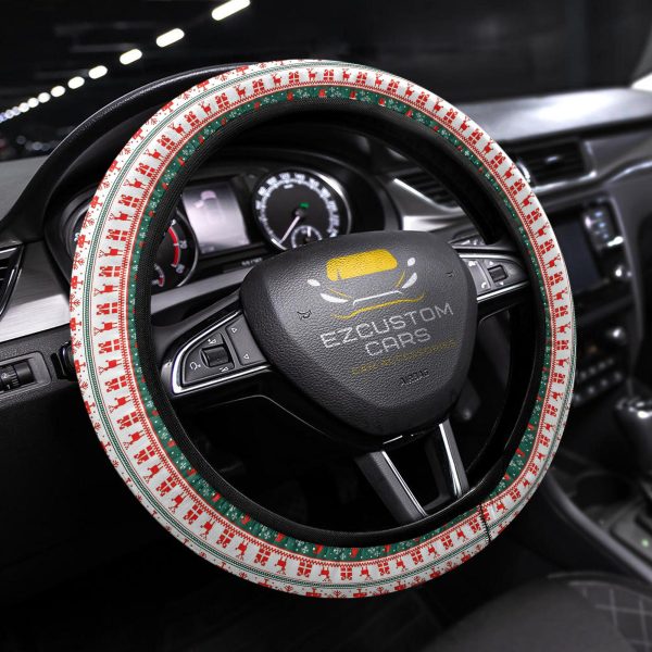 Christmas Car Accessories Steering Wheel Cover Knitted Christmas Pattern