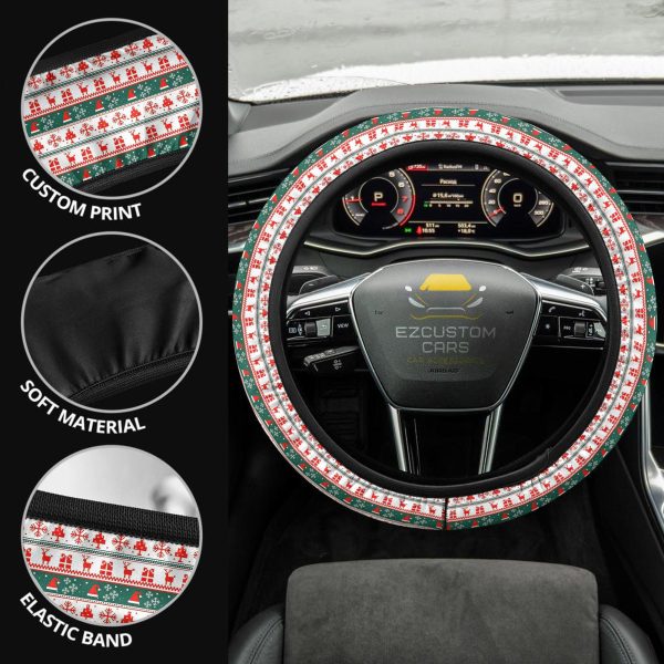 christmas car accessories steering wheel cover knitted christmas pattern e4rrf