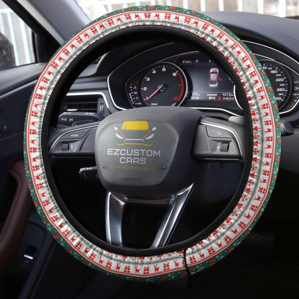 christmas car accessories steering wheel cover knitted christmas pattern piggf