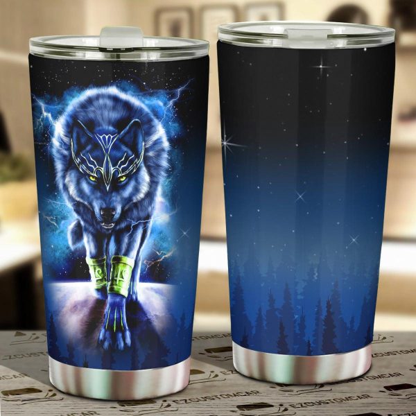 Electric Wolf Car Tumbler Cup Custom Animal Car Accessories