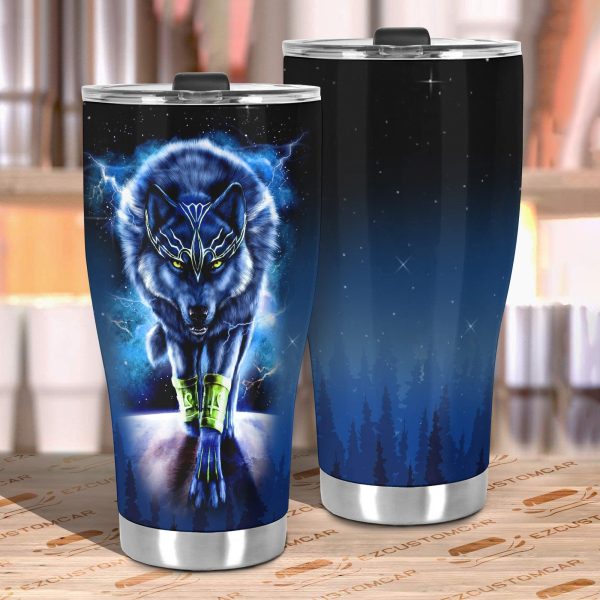 cold wolf car tumbler cup custom animal car accessories ycip3