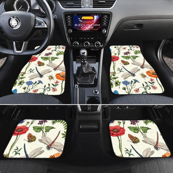 colorful flower butterfly dragonfly car floor mats custom dragonfly car accessories foxml