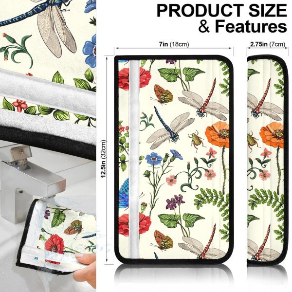 colorful flower butterfly dragonfly seat belt covers custom dragonfly car accessories bvkwg