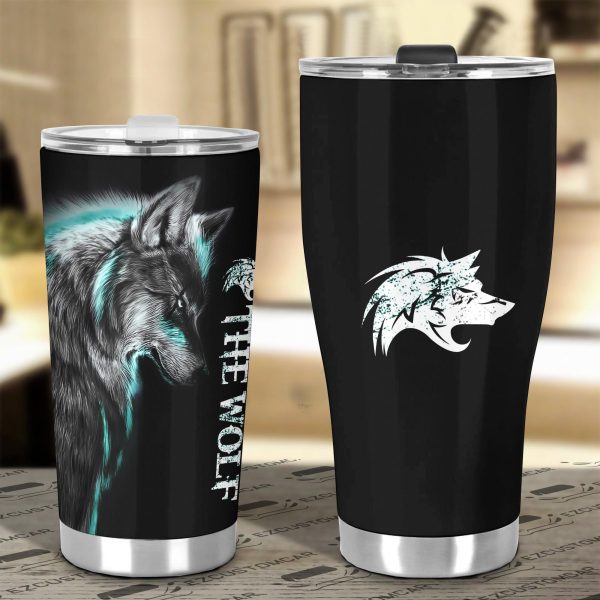colorful wolf car tumbler cup custom animal car accessories q4vkl