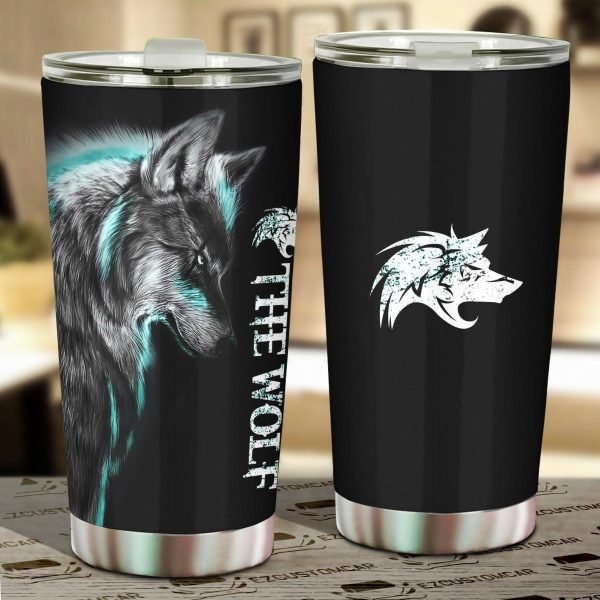 Colorful Wolf Car Tumbler Cup Custom Animal Car Accessories