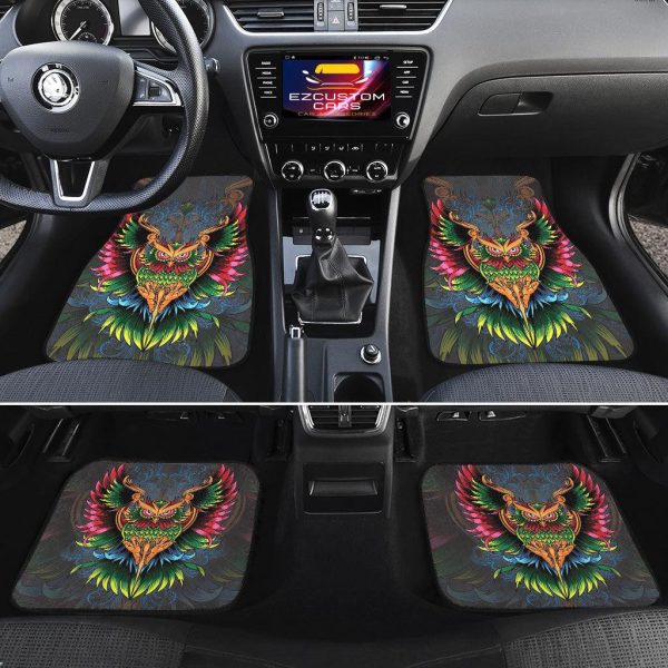 colourful owl car floor mats custom owl car accessories vfuxe