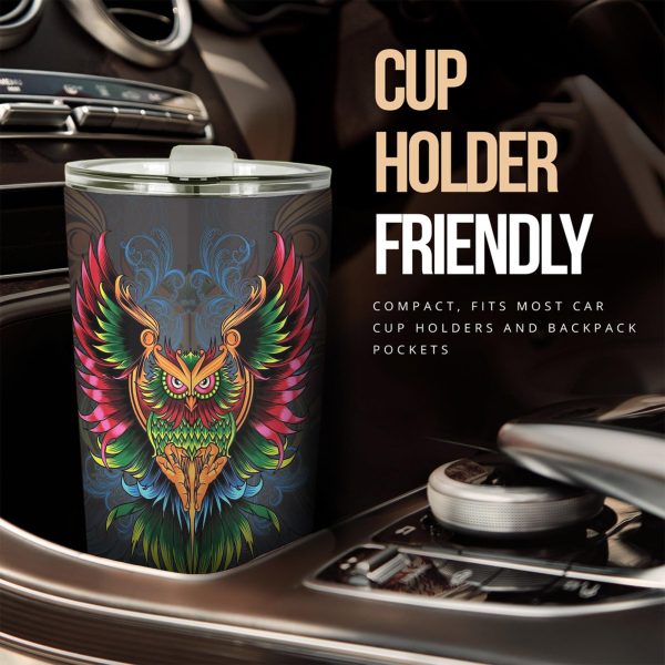 colourful owl car tumbler cup custom owl car accessories w3zhn