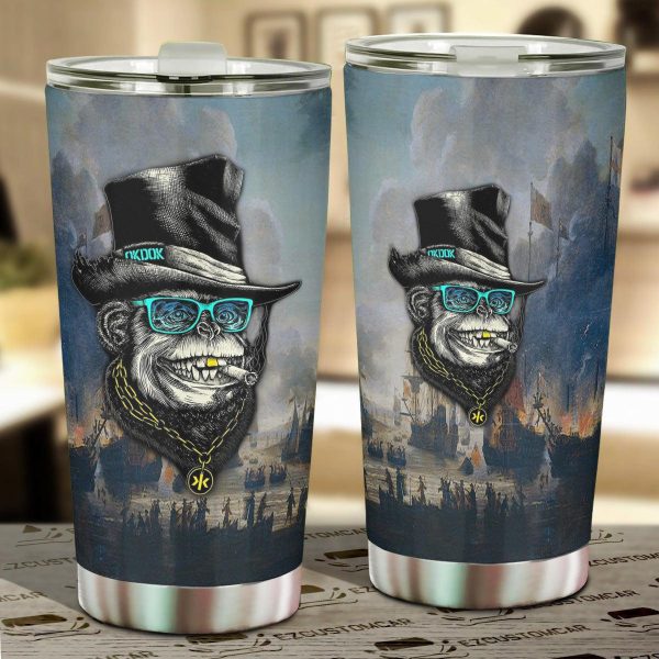 Headphone Monkey Car Tumbler Cup Custom Animal Car Accessories