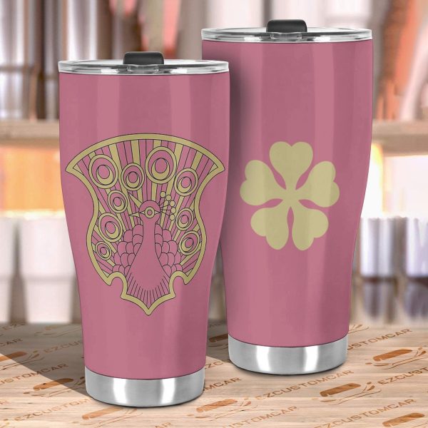 coral peacock stainless steel tumbler black clover anime car accessories pdm8c